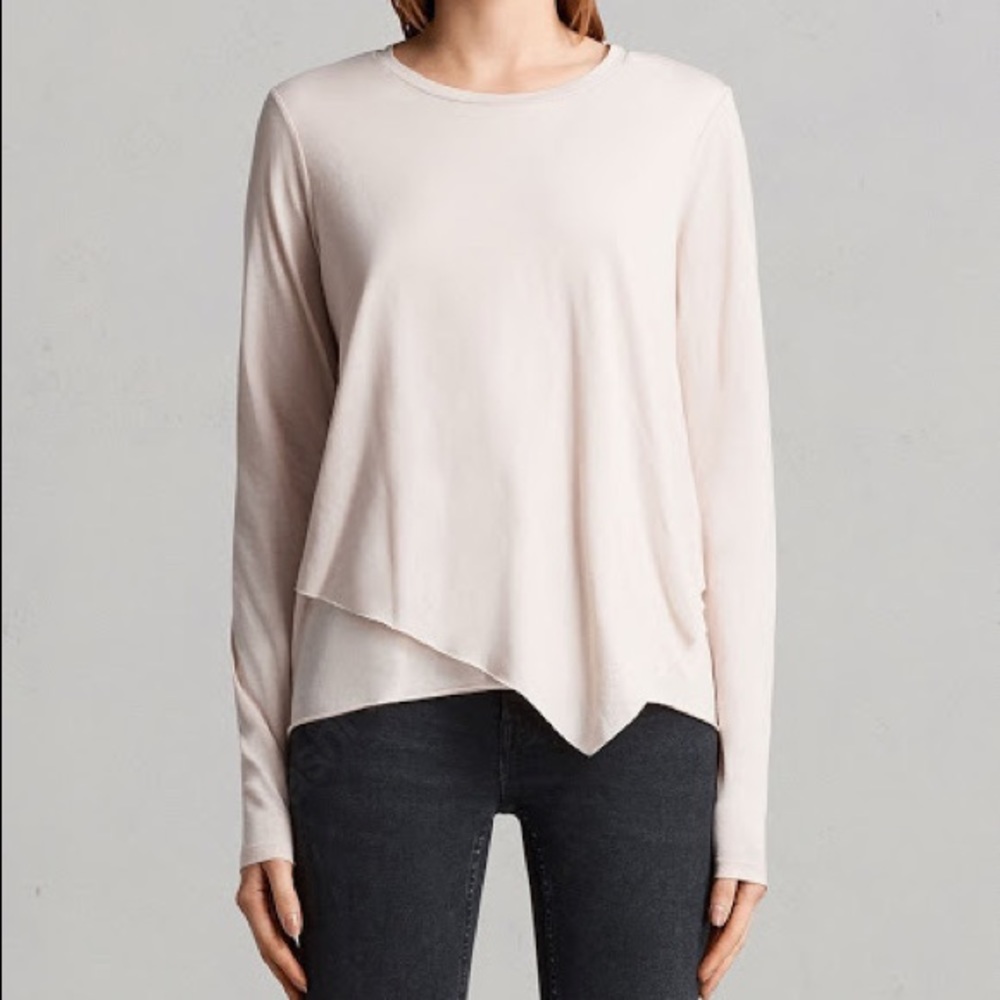 ALL SAINTS ‘Daisy Devo’ Light Pink Top - Picture 1 of 2